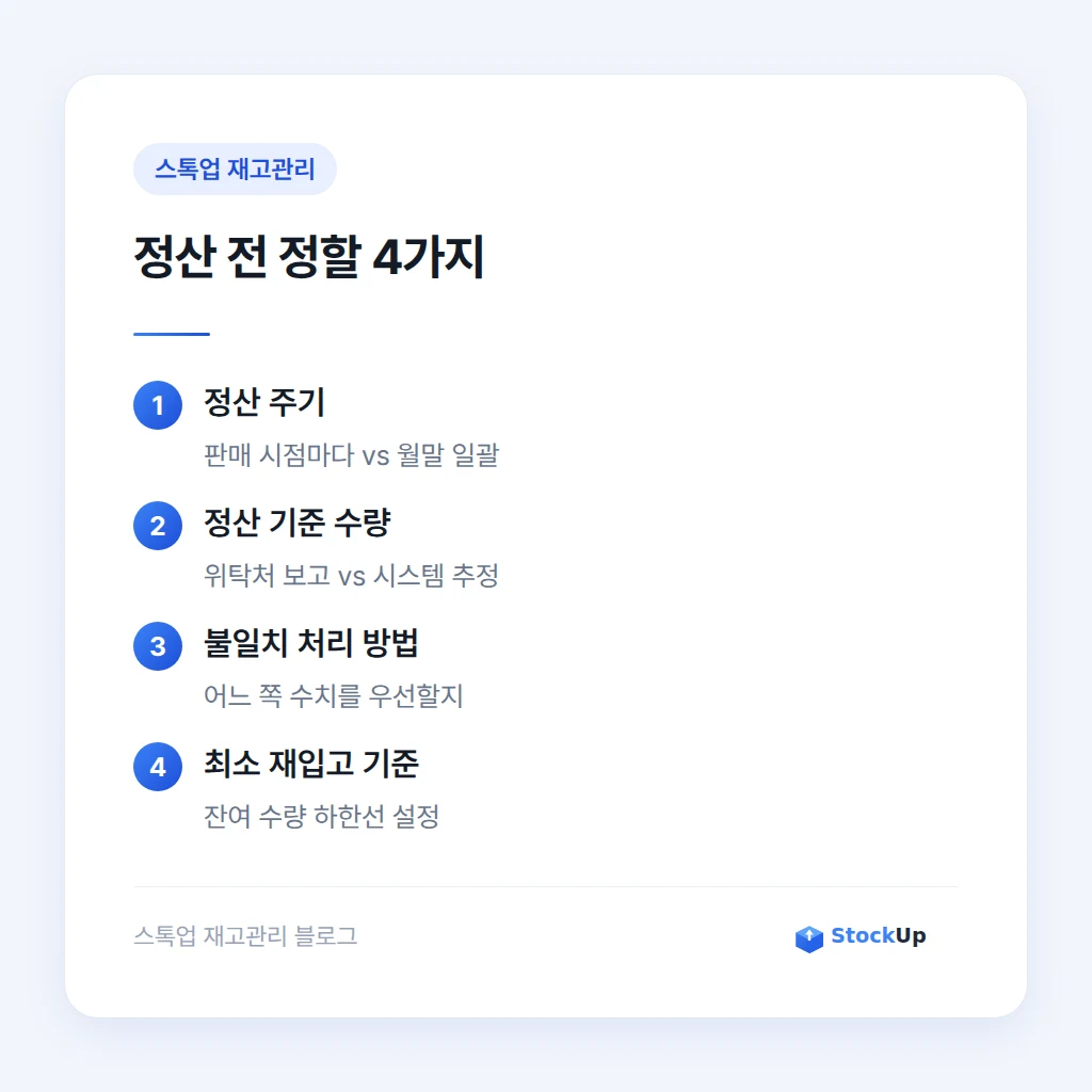 정산 전에 정해 둘 기준