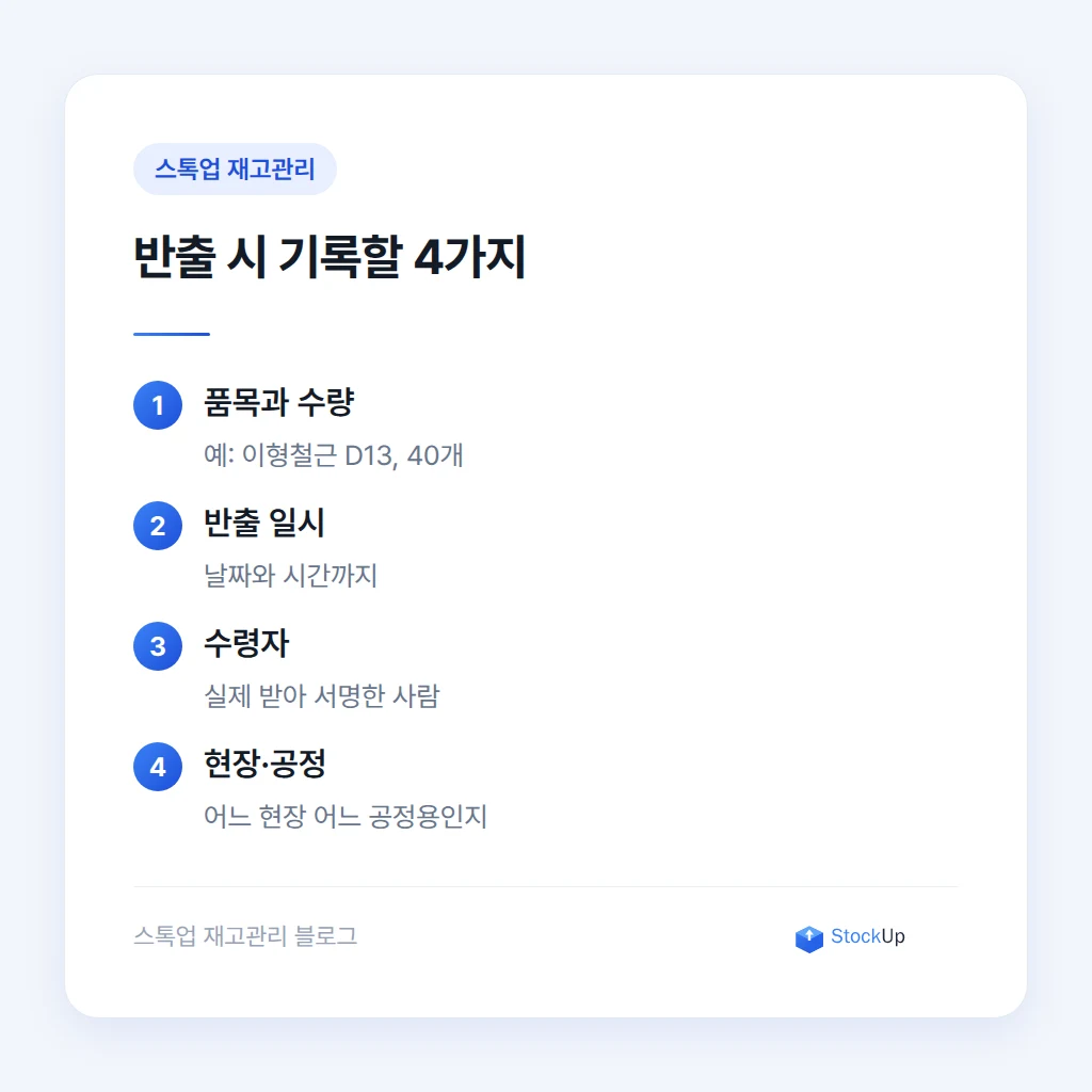 반출 기록에 필수로 남길 4가지 항목