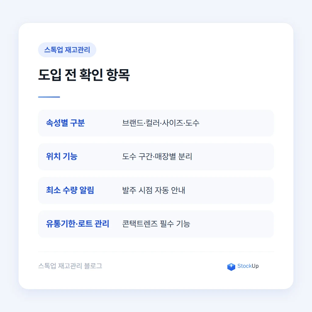 재고관리 프로그램 도입 전 점검 항목