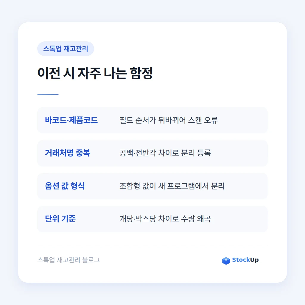 재고관리 마이그레이션 함정