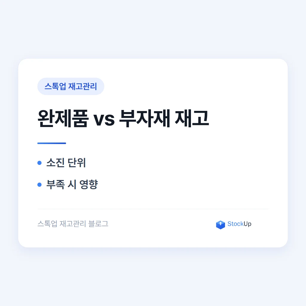 포장재·부자재 재고를 완제품이랑 같이 세면 안 되는 이유