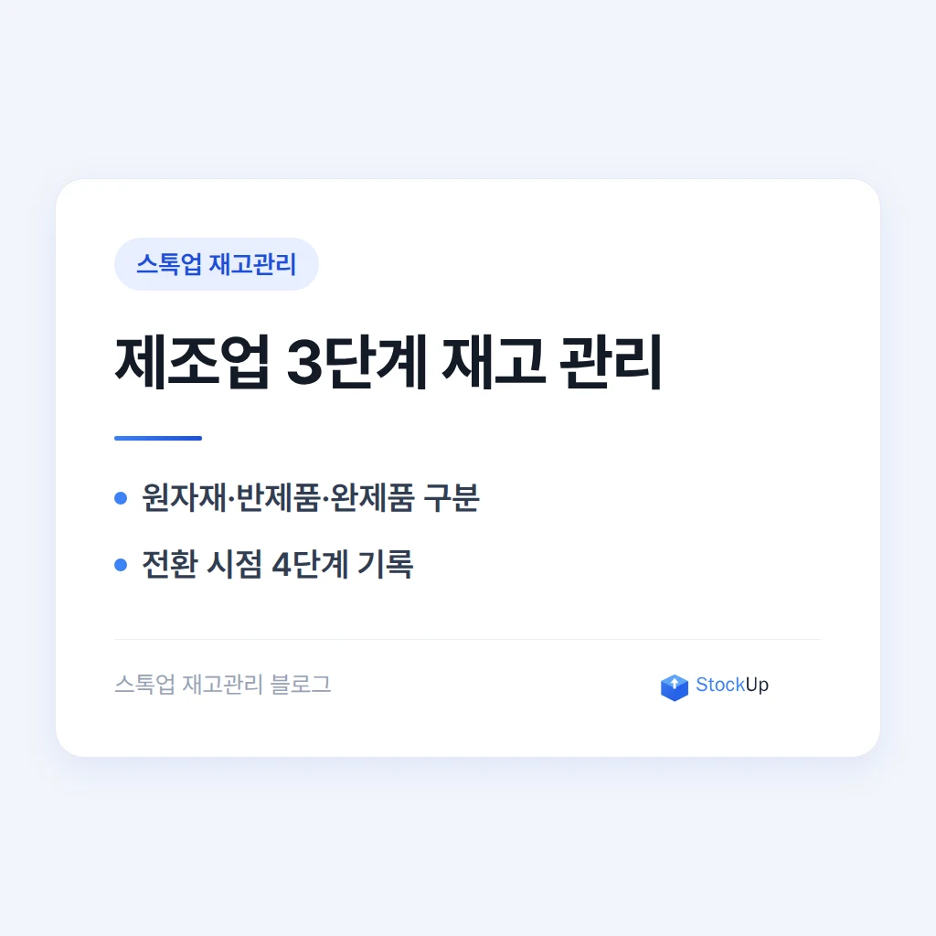 원자재부터 완제품까지, 제조업 3단계 재고를 한 번에 관리하는 법