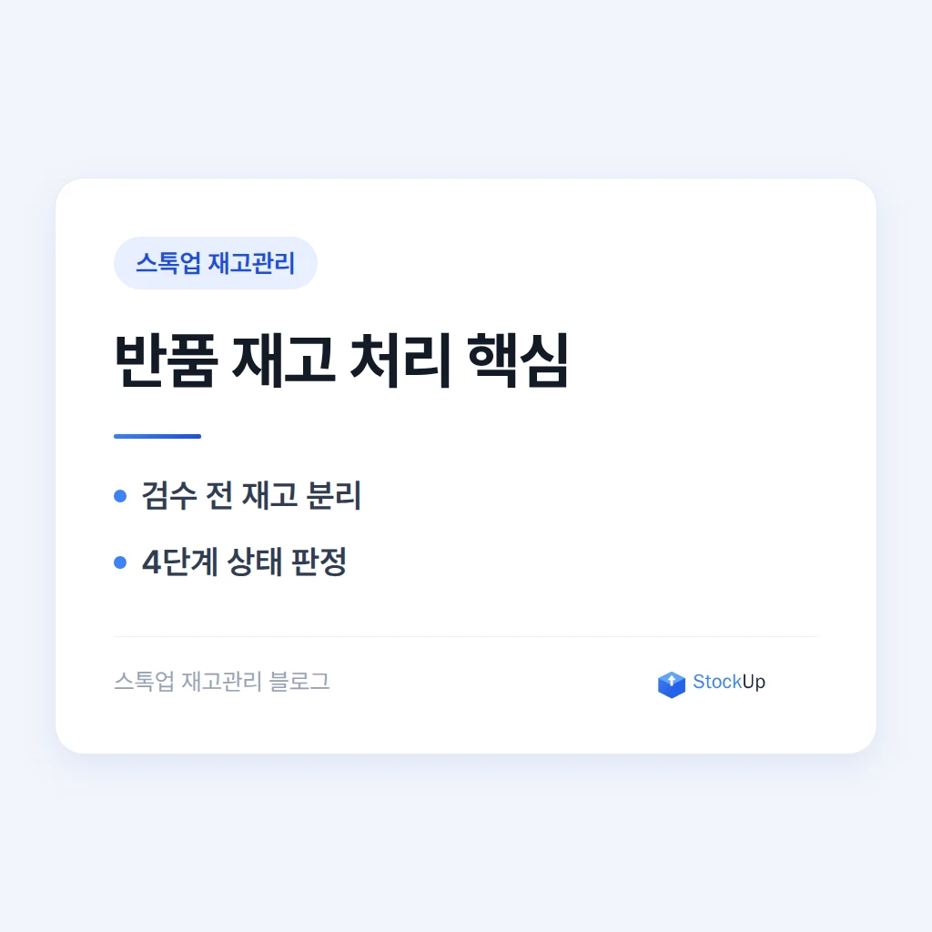 이커머스 반품 상품, 재고로 다시 넣기 전에 확인할 것