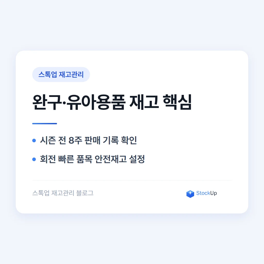 완구·유아용품 재고관리, 시즌 히트상품 품절을 막는 법