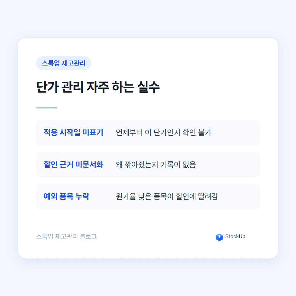 거래처 단가 관리에서 자주 생기는 세 가지 실수